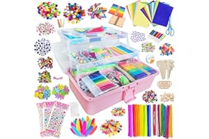 Itopstar 3000 Kids Arts and Crafts Supplies for Kids Crafting Supply in 3 Layered Plastic Art Box All in One Ages 8 9 10 11 & 12 Year Old Girls & Boys Crafting Supply Set