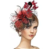Zinniday Butterfly Derby Hat 2025 - Classic Tea Party Hats with Hair Clip, 1920s 50s Fascinators for Lady Woman