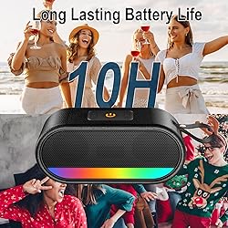 Portable Bluetooth Speaker with LED Lights, 24W
