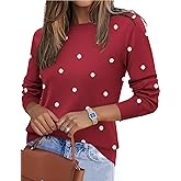 Zeagoo Womens 2026 Fall Sweaters Long Sleeve Tops Classic Crew Neck Pullover Sweaters Loose Dressy Casual Basic Clothes