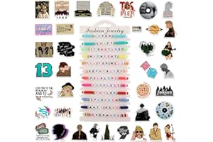 XUDAKAIXIN Taylor Friendship Bracelets Lover Fearless Anti Hero Folklore Speak Now 1989 Reputation Friendship Evermore Debut TS Bracelets 12 Pcs with 50 Pcs T-aylor Stickers
