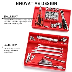 Aocoom 2 pcs Silicone Tool Tray with Magnetic Small
