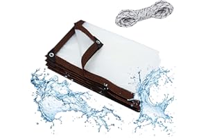 FFKQBH Clear tarp, tarp Waterproof, Outdoor tarps, for Outdoor Garden Cover, Covering Chicken coop, Porch, Tent, Camping Plant (6.6X8.2FT)