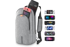 Syntech Carrying Case Compatible with Steam Deck OLED/ROG Ally X/Legion Go S, Sling Bag for Nintendo Switch 2/PS Portal, Port