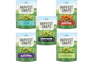 Harvest Snaps Veggie Chips (Variety Pack 5 Flavors) | Powered by Plant Protein, Gluten Free, Non-GMO Baked Vegetable Crisps | Made in USA (5 Snack Packs)