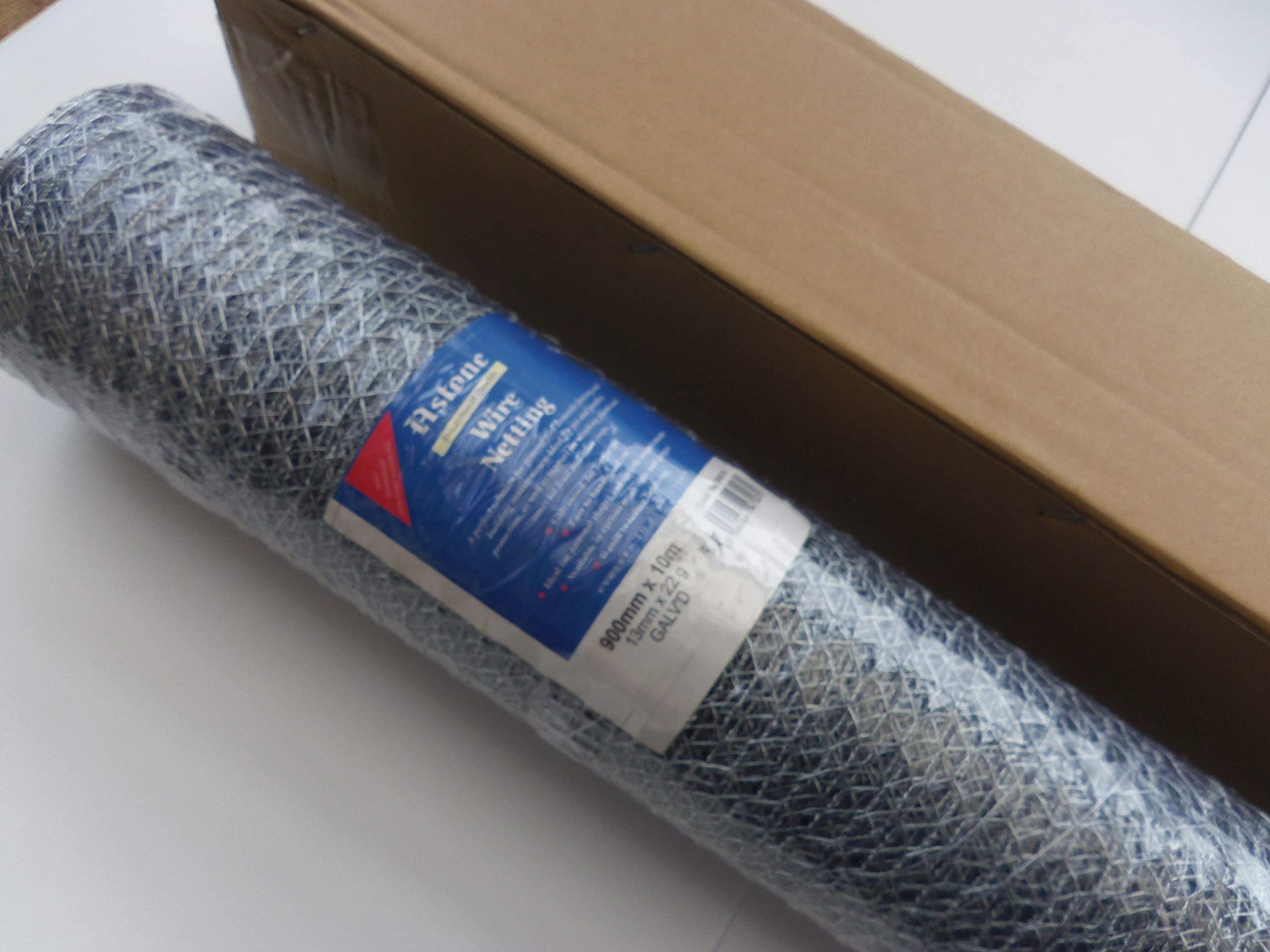 Astone heavy duty galvanised wire netting 900mm wide, 10m long, 13mm mesh 22g wire