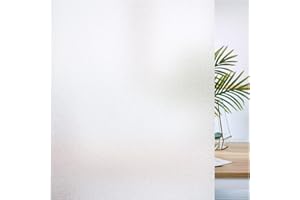 Coavas Window Films for Privacy Frosted Static Cling Non Adhesive, UV Sun Blocking Heat Control Day and Night Privacy, Remova