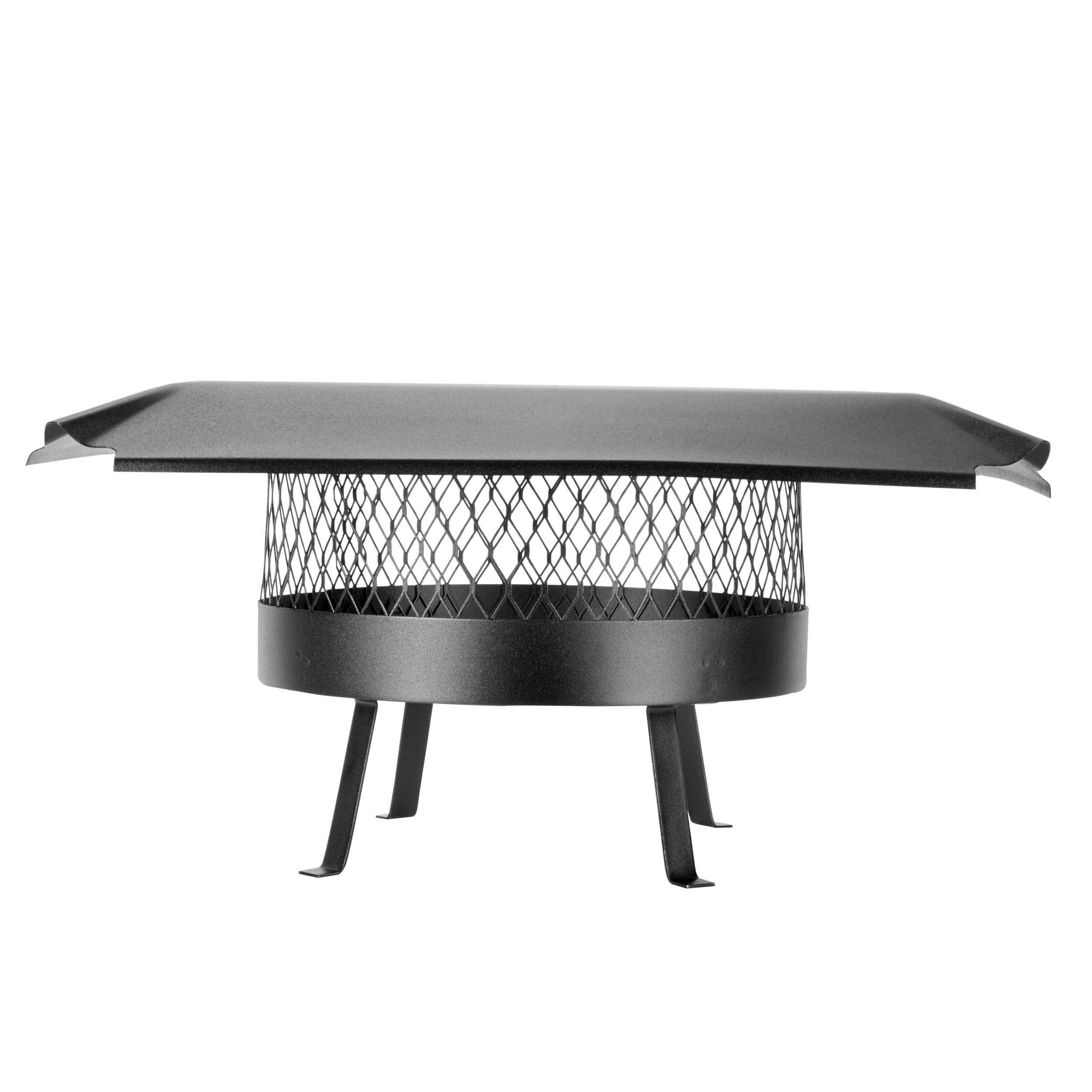 Draft King CBO816 Round Slip In Black Galvanized Steel Single Flue Chimney Cap with Legs Welded onto the Cap, 16" Diameter