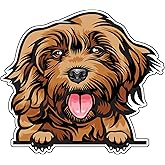 WickedGoodz Smiling Cockapoo Vinyl Decal - Dog Breed Bumper Sticker - for Laptops Tumblers Windows Cars Trucks Walls - Full Color