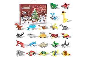 Iabedi Advent Calendar 2023 Boys & Girls Christmas Gifts, 24 Days Christmas Countdown Calendar, 24 Animal Building Blocks, Toys for Boys Girls Age 4 5 6 7 8-12 Years Old