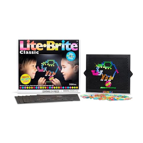 Lite-Brite | Ultimate Classic | Light Up Drawing Board, LED Board with Colours, Light Up Toys for Creative Play, Glow Art Neon Effect Drawing Board, Light Toys for Kids Ages 4+, Packaging May Vary