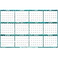 SwiftGlimpse 2025 Wall Calendar, 24" x 36" Designer Series, Large, Erasable, Yearly Wall Planner (Cool Water)
