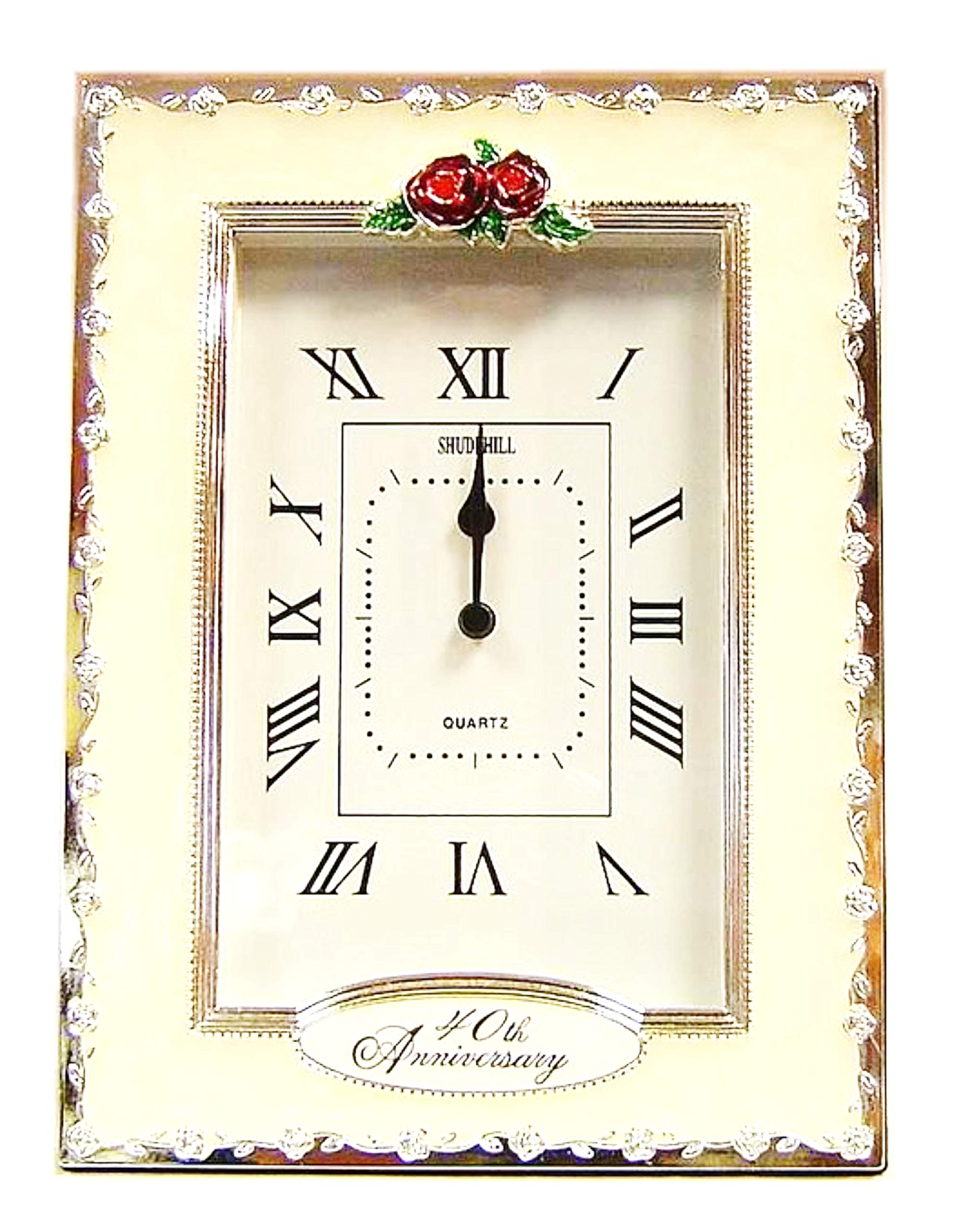 benerini Happy 40th Ruby Wedding Anniversary Quartz Table Clock Gift Present
