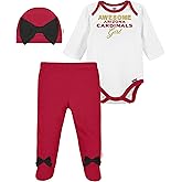 Gerber NFL baby girls 3 Pack Bodysuit Registry Gift Set Footed Pant and Cap