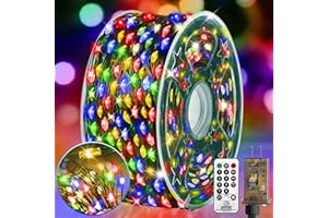 KNONEW 203FT Outdoor Christmas Fairy Lights Plug in,600 LED String Lights Outdoor Waterproof 8 Modes Memory Times for Wedding Bedroom Walls Garden Trees Decoration(Multicolor)