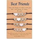 Tarsus 2/3/4/5/6 Pcs Best Friend Bracelets Bff Matching Heart Bracelet Best Friend Friendship Gifts for Women Friends Girls Teen