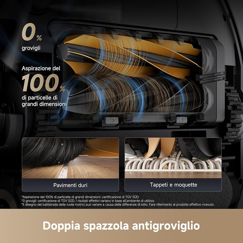 Aqua10 Roller Robot Aspirapolvere, Aspirazione 30.000 Pa