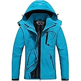 Women's Waterproof Lightweight Rain Jacket Windproof Breathable Trench Coat Detachable Hood Raincoats Outdoor Hiking Jacket