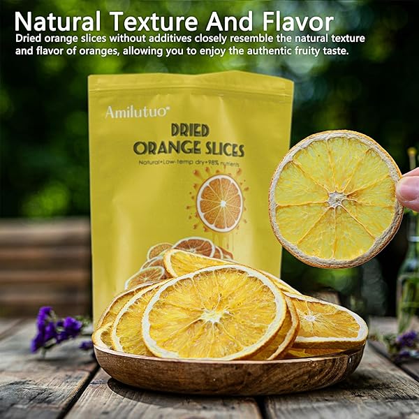 DRIED ORANGE SLICES, DEHYDRATED ORANGE SLICES, DEHYDRATED FRUIT, 250G/8.82OZ DRY ORANGE SLICES, NO SUGAR FREE, DRIED FRUITS FOR COCKTAILS, CAKES, CRAFTS,HOME DECOR,WREATH MAKING