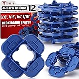 12 Packs 4-in-1 Multi-Size Deck Spacers Tool