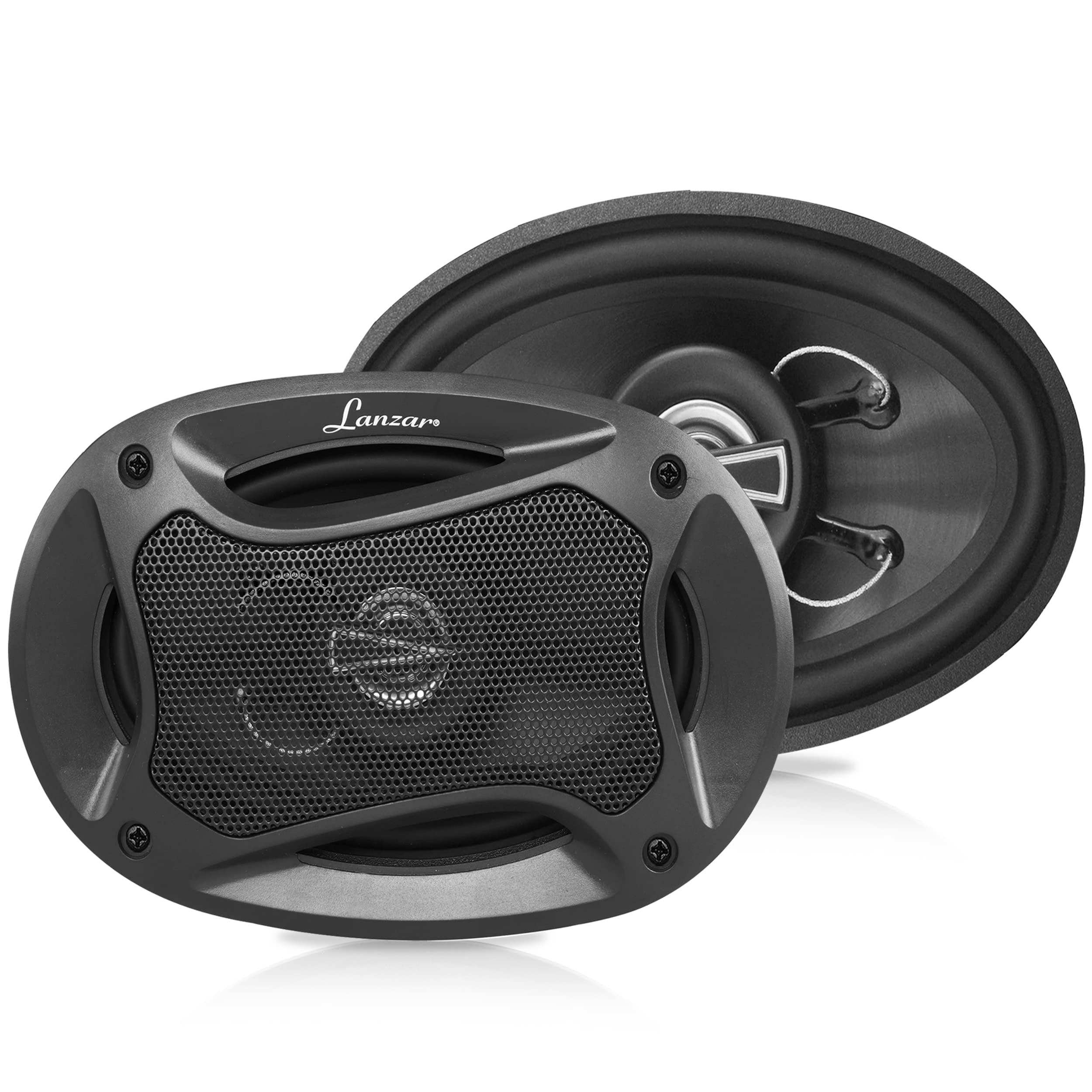 Lanzar Upgraded 2 Way Coaxial Speakers - Standard 4" x 6" Full Range Sound 240 Watt and 4 Ohms Impedance - Injection Cone 85 - 20 KHz Frequency Response and 10 Oz Magnet Structure - MX462