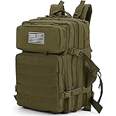 AUMENTAR 45L Military Tactical Backpack For Men and Women Molle Daypack 3 Day Bug Out Bag Hiking Gym Backpack Rucksack With Bottle Holder Army Green