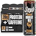 Spylt High Protein Max Chocolate Milk with 140mg Caffeine & 20g Protein - 90 Calories, Ready to Drink, Sugar Free, Lactose Free Milk, Perfect for Workout Recovery & Afternoon Pick Me Up - 12 Count