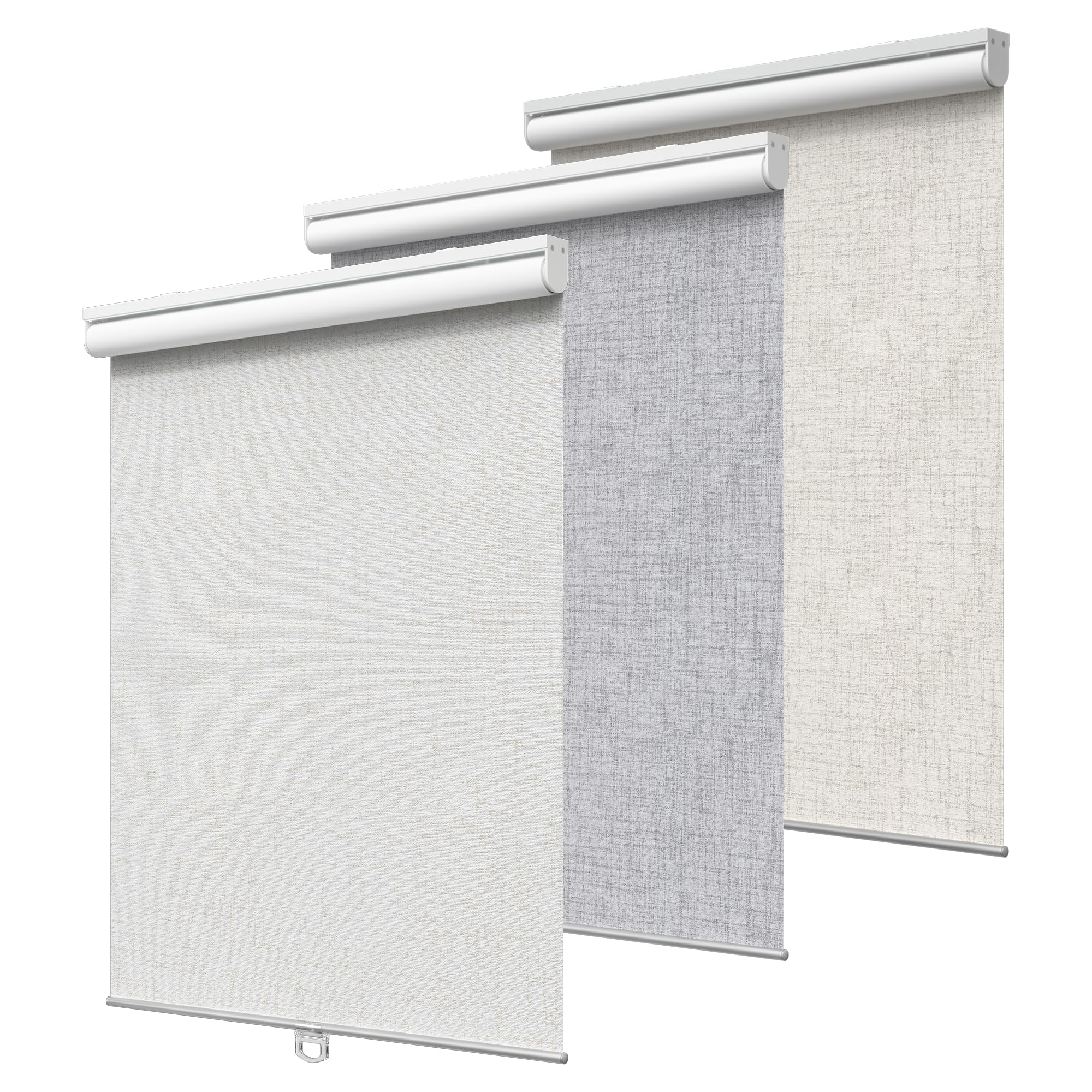 Photo 1 of GENIMO 100% Blackout Roller Window Shades, Window Blinds Cordless with Thermal Insulated, UV Protection Fabric, Mini French Door Blinds for Home, Office, Bedroom, Easy to Install, Linen, 70" W X 72" H