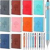 Eaasty 10 Sets A6 Tree of Life Journals Notebooks and Pens Set Colorful Tree Mini Lined Journals Hardcover Executive Notebooks Bulk Gifts for Christmas School Office Writing Supplies(Assorted Colors)