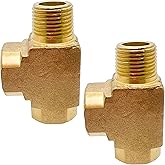2 Pack 3/8" NPT Female to NPT Male to NPT Female Brass Barstock Street Tee T Fitting 3 Way by CX WONDERLAND
