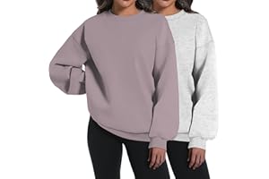 XFIFM 2 Pack Womens Oversized Sweatshirts Hoodies Long Sleeve Tops Fall Winter Clothes Crewneck Cozy Outfits Pullover 2024