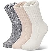 Loritta Womens Wool Socks Warm Winter Thick Thermal Hiking Casual Crew Work Boot Socks