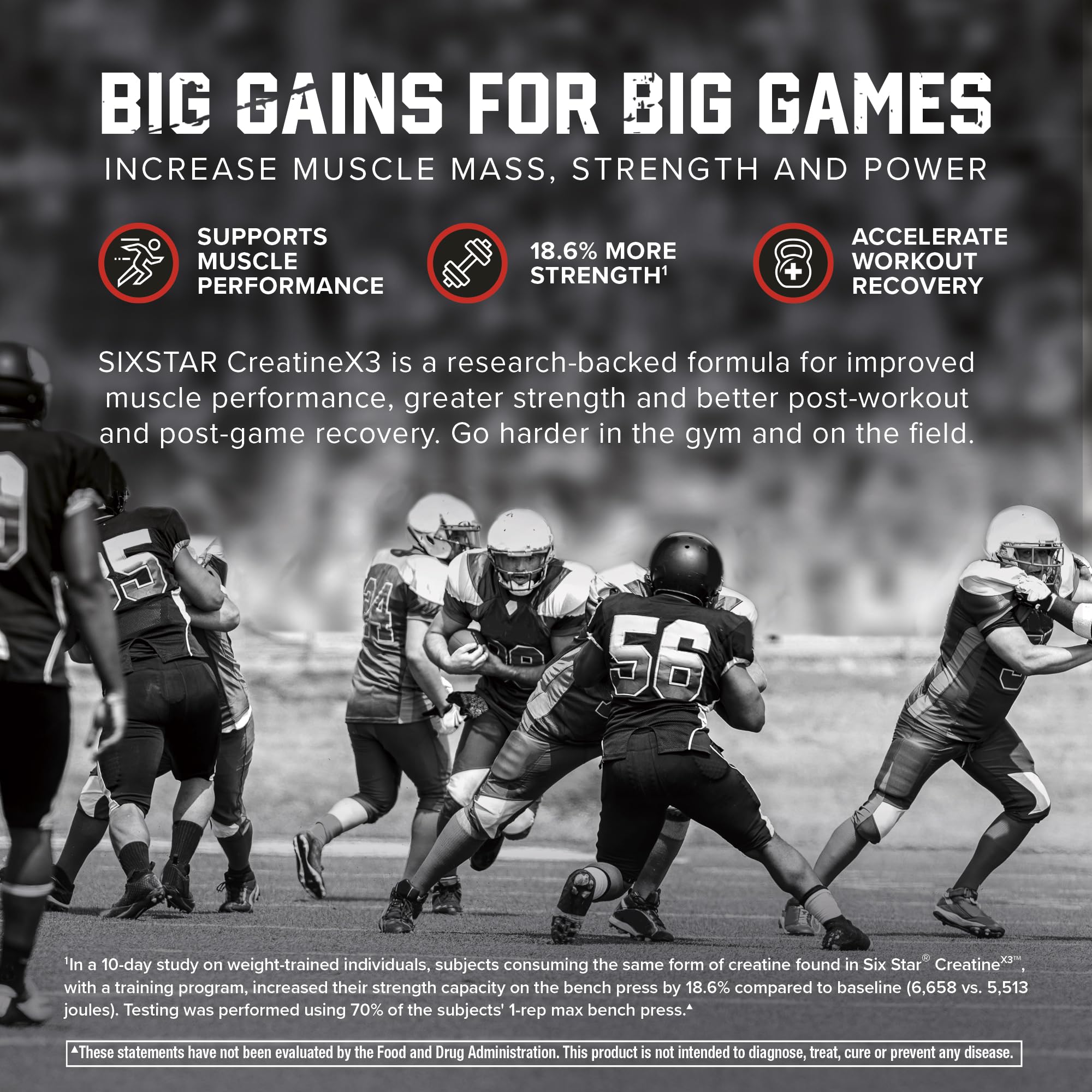 Six Star Creatine Monohydrate Powder, X3 (Fruit Punch) - Flavored Creatine HCl Powder Monohydrate Supplement for Muscle Building & Performance - Post Workout Supplement for Men & Women - 30 Servings