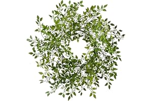 CLYCALOOR 18 Inch Spring Wreaths for Front Door Eucalyptus Wreath Summer Greenery Wreath for Front Door for All Seasons Artifical Floral Outdoor Wreaths Weatherproof for Wall Farmhouse Porch Patio Home Decor