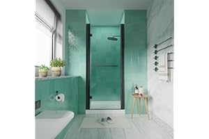 30-32 in.W x72 in.H i-Homare Frameless Pivot Shower Door, 1/4 inch (6mm) SGCC Clear Tempered Glass Pivot Swing Shower Door, Easy to Clean