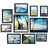 PEALSN 10 Pack Collage Picture Frames, Gallery Wall Frame Set with Two 8x10, Four 5x7, and Four 4x6, Multiple Photo Frames for Wall Gallery Decor, Black