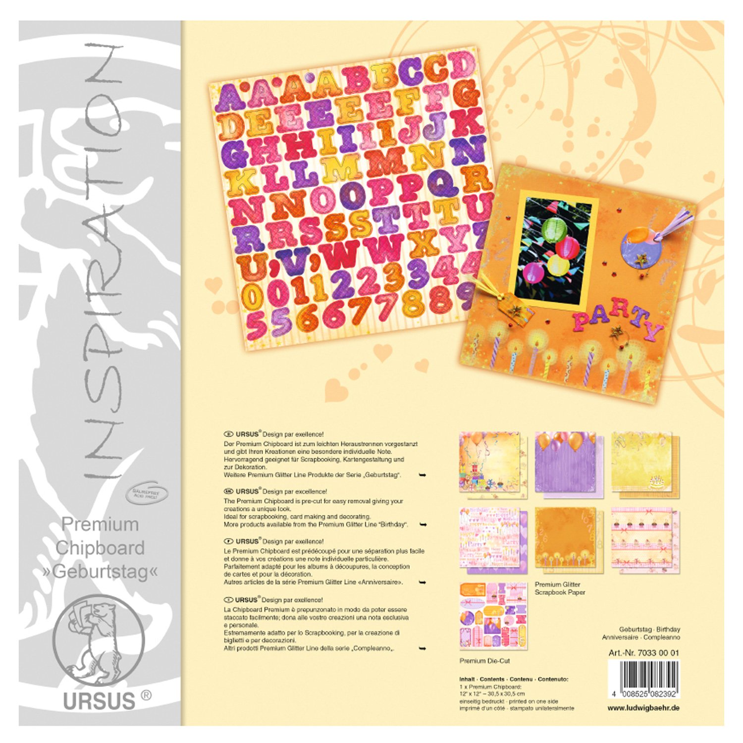 Ursus 70320001 - Premium Die-Cut Birthday Chip Board