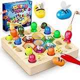 COOLJOYA Wooden Magnetic Fishing Game Toddler Toy Montessori STEM Gift view 1