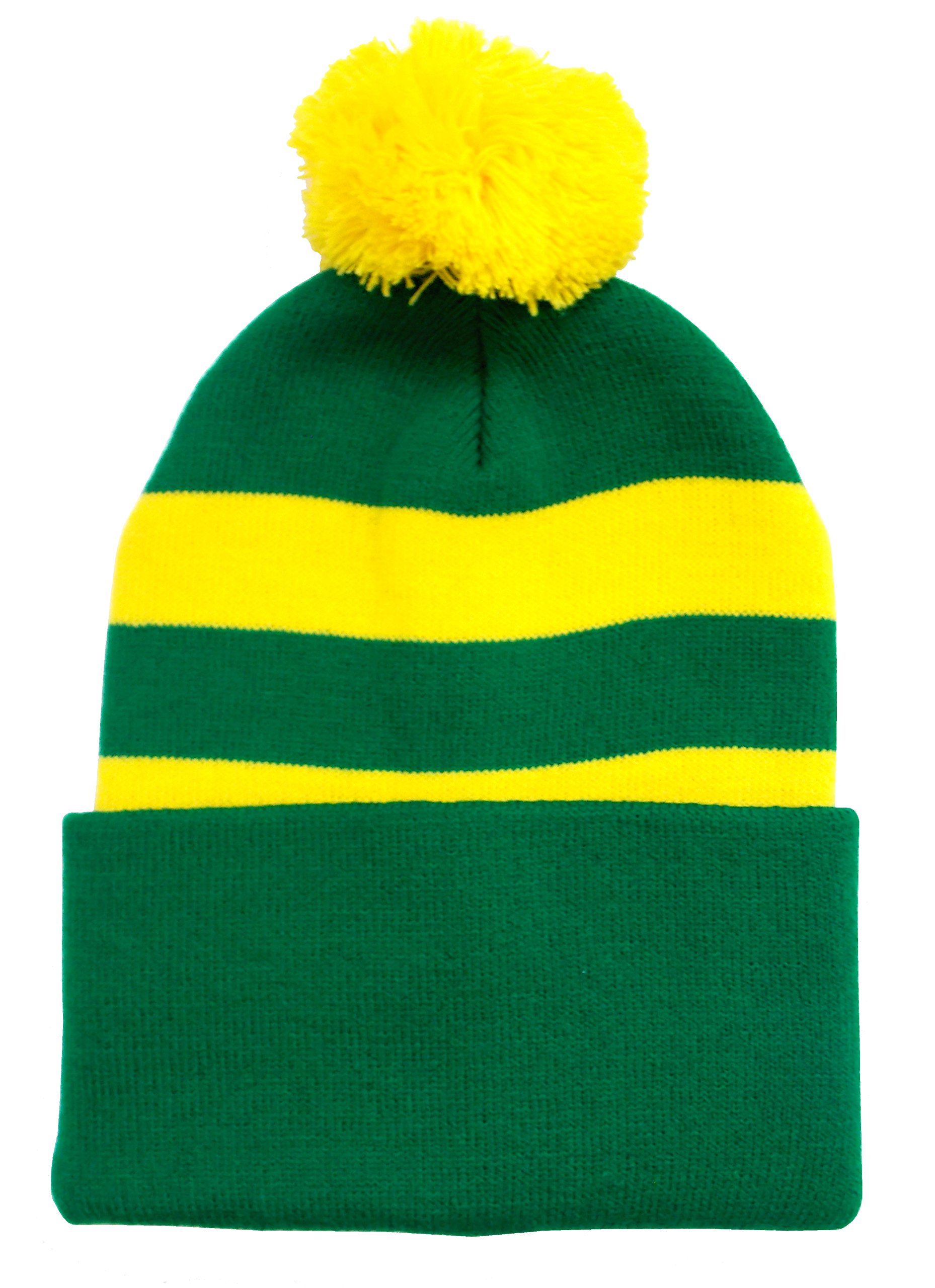 Arena Scarves Norwich Fans Bobble Hat in Green and Yellow