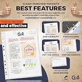 G4GADGET Pack of 50 A4 Clear Plastic Punch Pockets 30 micron view 4