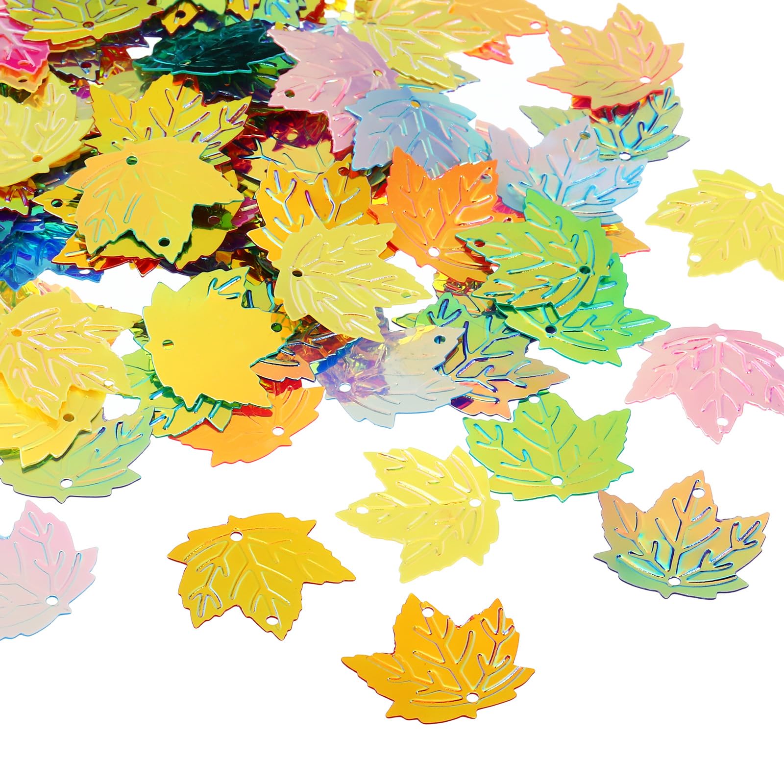 PATIKIL 30 Gram/1 Ounce Sequins and Spangles, 2Pcs Mixed Sequins for Crafts DIY Arts Wedding Celebration Supplies Greeting Card Decoration, Mix Colors, Leaves