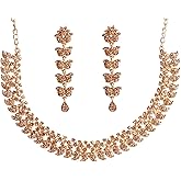Touchstone Indian wedding jewelry set gold traditional necklaces for women statement rhinestone sets hollywood glamour style crystal stone bridal costume golden necklace