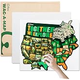 FXW RV State Sticker Travel Map, 50 USA Decals for Camper, 19.4 x 16.8 | Easy Peel-to-Reveal Design, Weather-Resistant, Flat-Packed