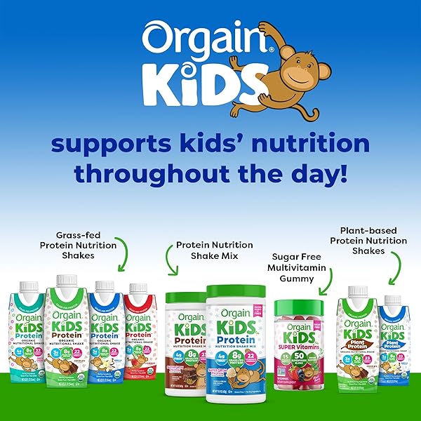 ORGAIN ORGANIC KIDS NUTRITIONAL PROTEIN SHAKE, FRUITY CEREAL – KIDS SNACKS WITH 8G DAIRY PROTEIN, 22 VITAMINS & MINERALS, FRUITS & VEGETABLES, GLUTEN FREE, SOY FREE, NON-GMO, 8.25 FL OZ (PACK OF 12)