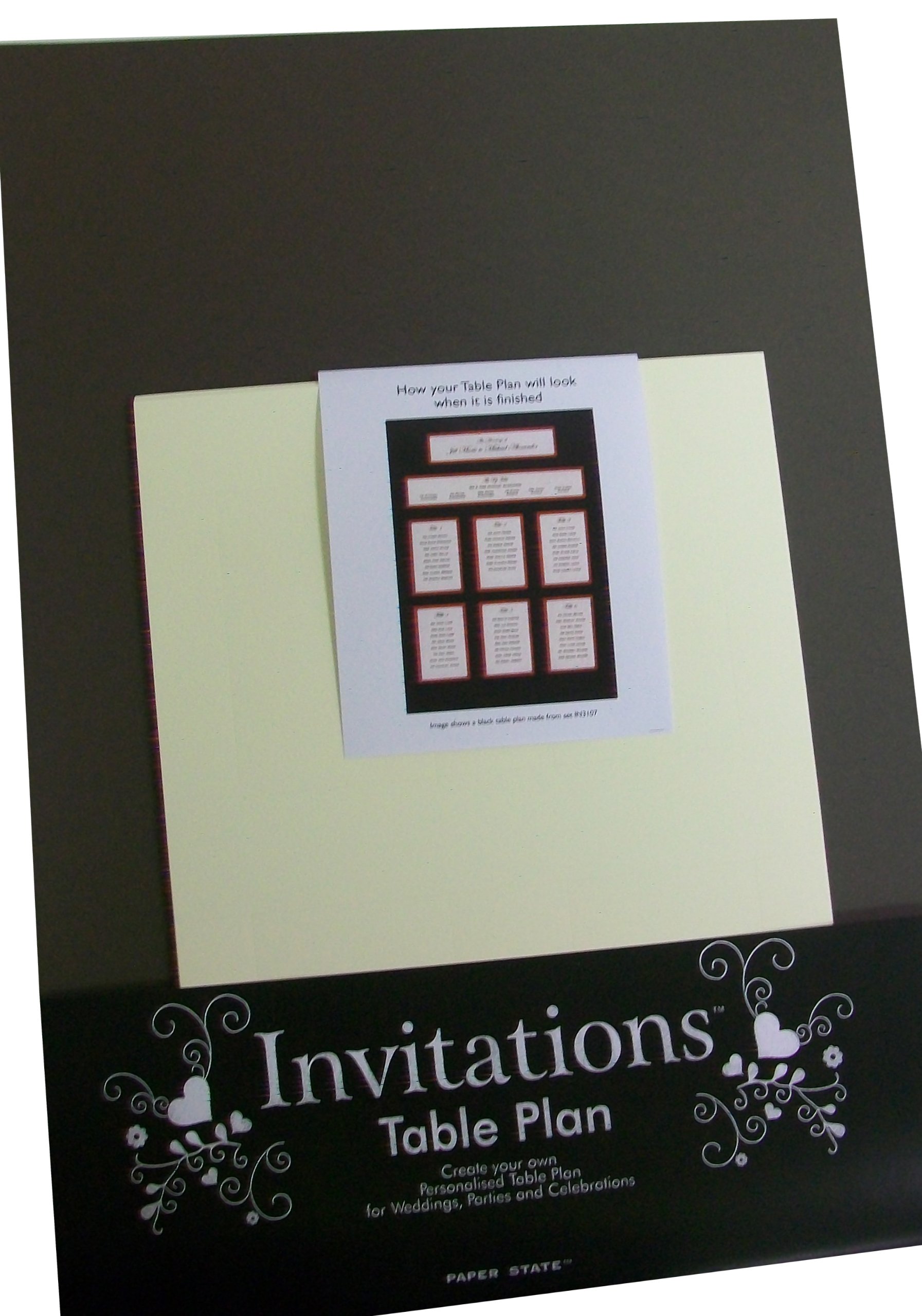 Paper State Invitations Table Plan Set - Chocolate