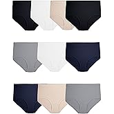 Fruit of the Loom Women's Eversoft Cotton Brief Underwear, Tag Free & Breathable, Available in Plus Size