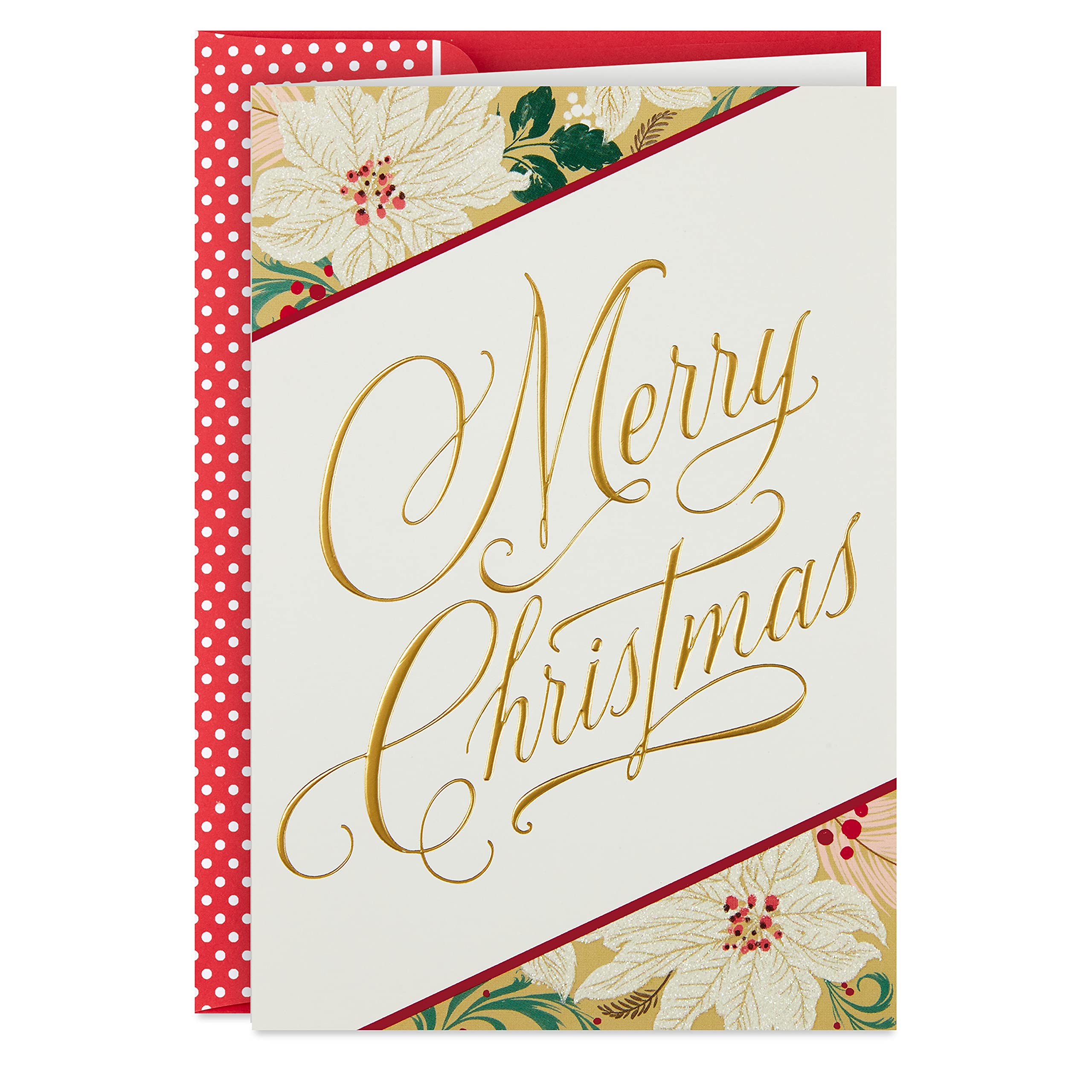 Hallmark Boxed Christmas Cards, Elegant Flowers (16 Cards and 17 Envelopes)