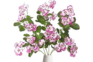 MEIVINES Artificial Flowers 3 PCS Pansy Flowers Fake Silk Flowers Realistic Faux Flowers for Decoration Spring Flowers Plants