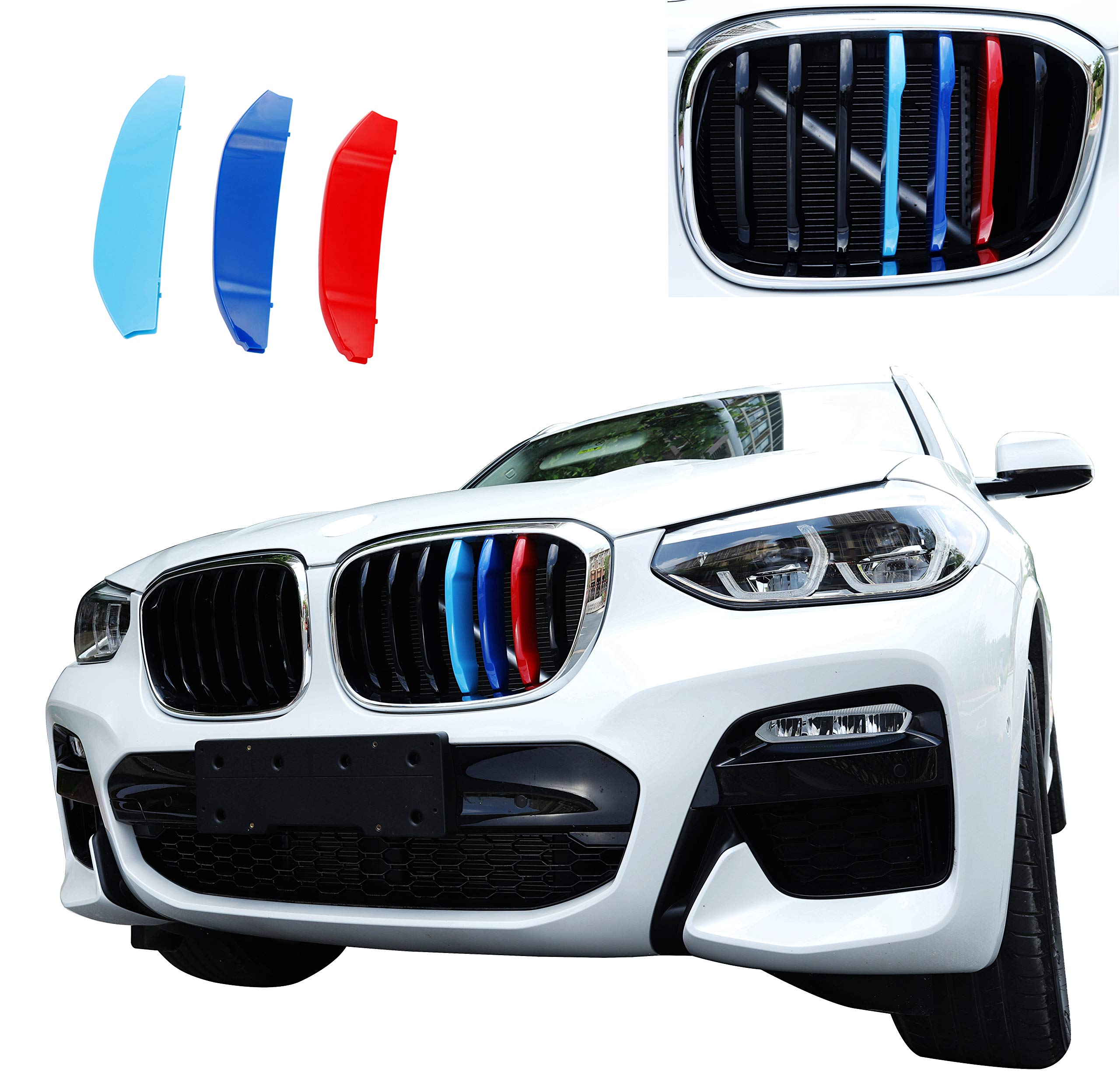 Photo 1 of Goodream Tricolor Grille Insert Trims Compatible with BMW G01 X3 2018-2021 or G02 X4 2019-2021 (Not fit for 2020 X4 M40i) Accessories for 7-Beams Standard Kidney Grille
