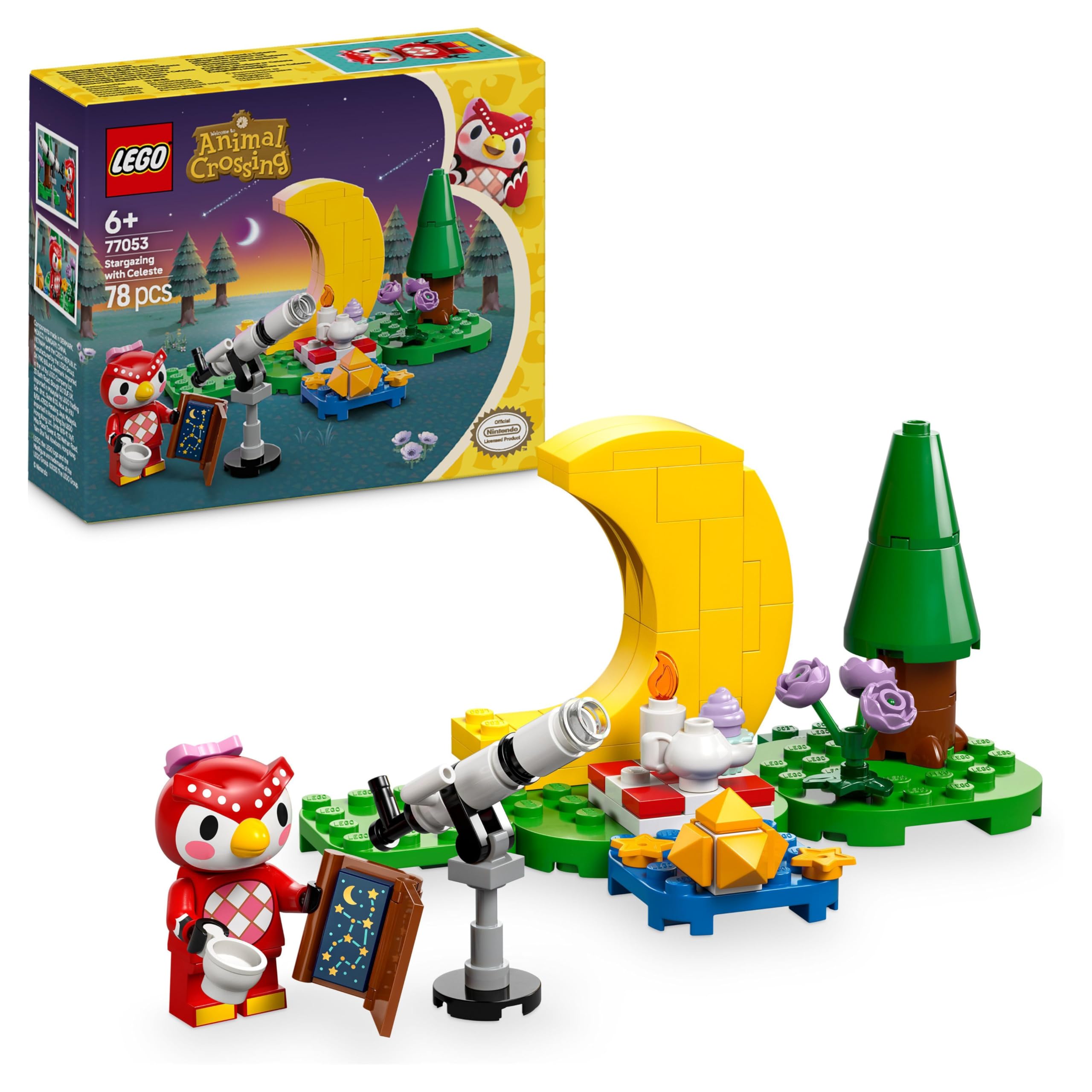 LEGO Animal Crossing Star Gazing with Eufemia, Building Set for Children, Video Game Set for Imaginative Role Play, Toy for Girls and Boys from 6 Years, Animal Toy with Figures, 77053